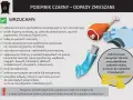 Czarny pojemnik na odpady zmieszane. Wrzucamy: resztki mięsa, zużyte pieluchy, tubki po kremach, zatłuszczony papier.