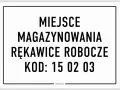 Miejsce magazynowania rękawic roboczych, kod odpadu 15 02 03.