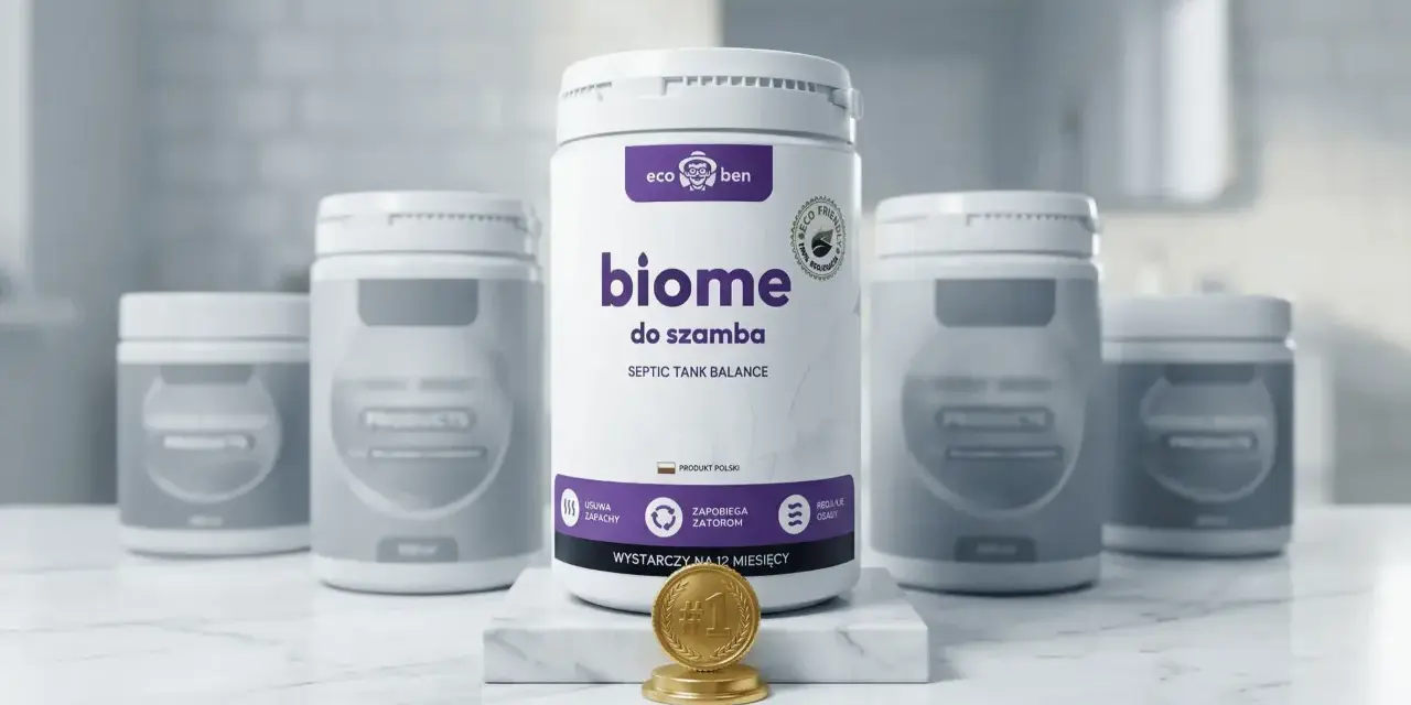 Tabletki do szamba "biome" od ecoben – polski produkt, który usuwa zapachy, zapobiega zatorom i osadom. Wystarcza na 12 miesięcy.
