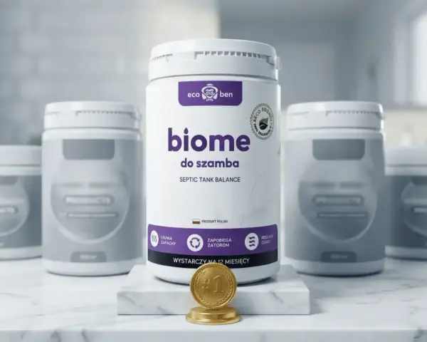 Tabletki do szamba "biome" od ecoben – polski produkt, który usuwa zapachy, zapobiega zatorom i osadom. Wystarcza na 12 miesięcy.