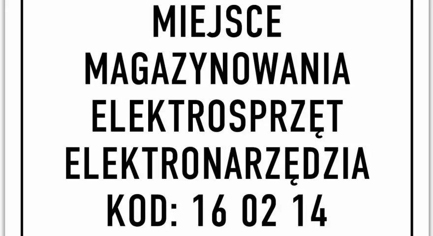 Miejsce magazynowania elektrośmieci, w tym elektronarzędzi, z kodem odpadu 16 02 14.