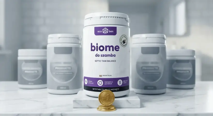 Tabletki do szamba "biome" od ecoben – polski produkt, który usuwa zapachy, zapobiega zatorom i osadom. Wystarcza na 12 miesięcy.